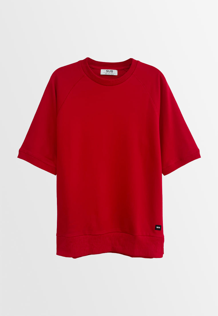 Men Short-Sleeve Oversized Fashion Tee - Red - H2M787