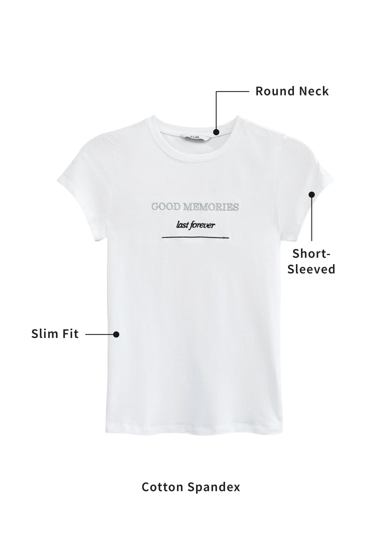 Women Short-Sleeve Graphic Tee - White - S3W620