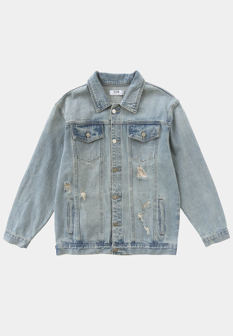 Men Denim Jacket - Blue - M2M342