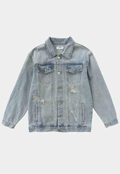 Men Denim Jacket - Blue - M2M342