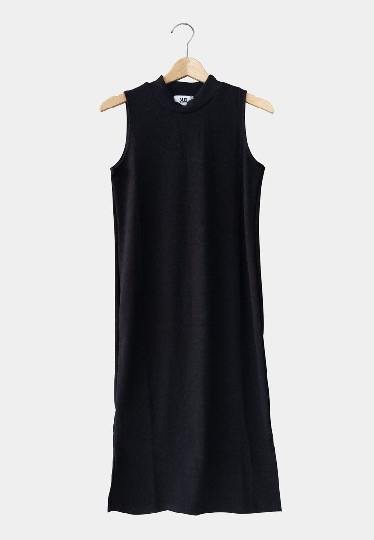 Women Sleeveless Dress - Black - H1W240