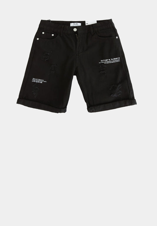 Men Short Jeans - Black - H1M239