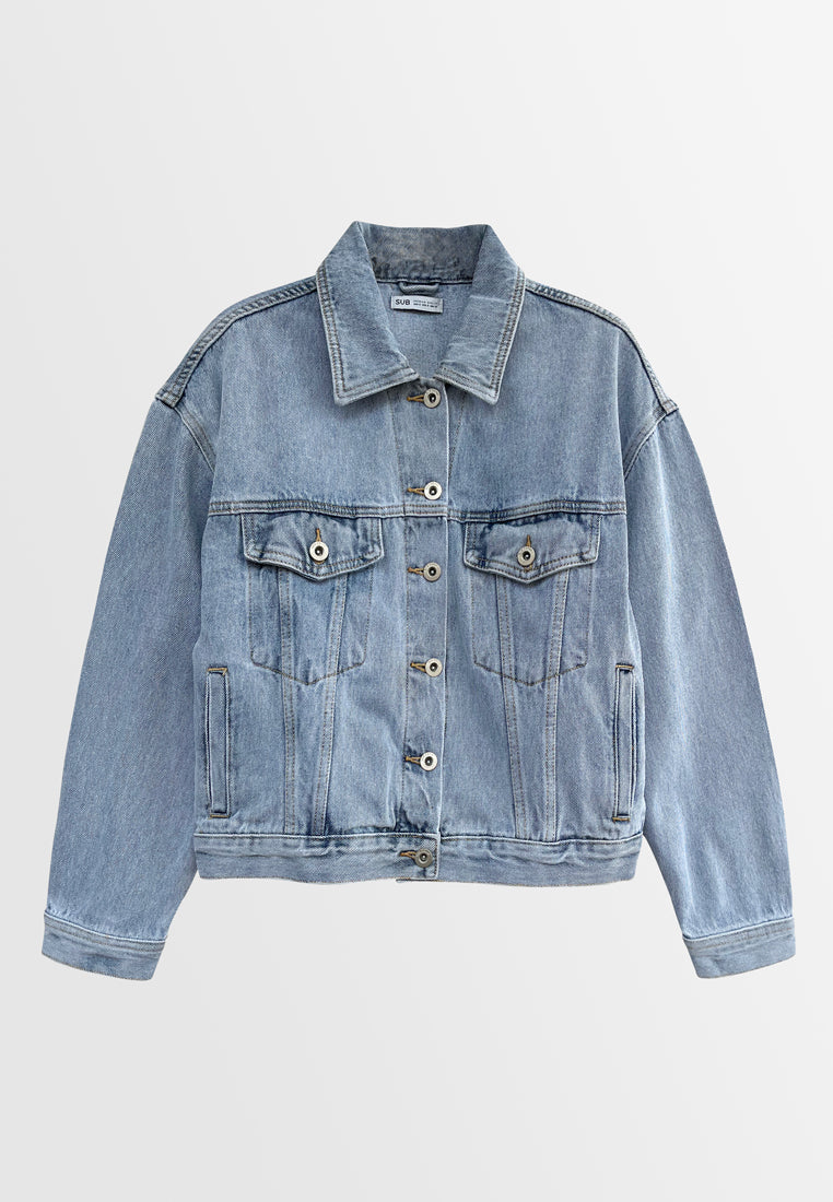 Women Denim Jacket - Blue - H2W722