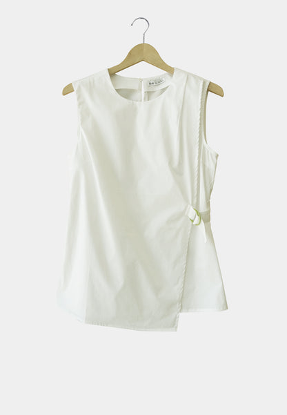 Women Sleeveless Blouse - White - H1W210