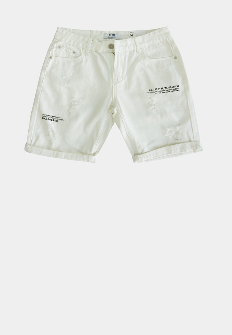 Men Short Jeans - White - H1M242