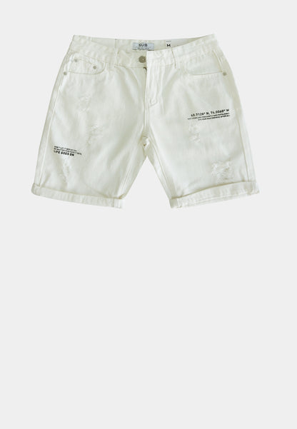 Men Short Jeans - White - H1M242