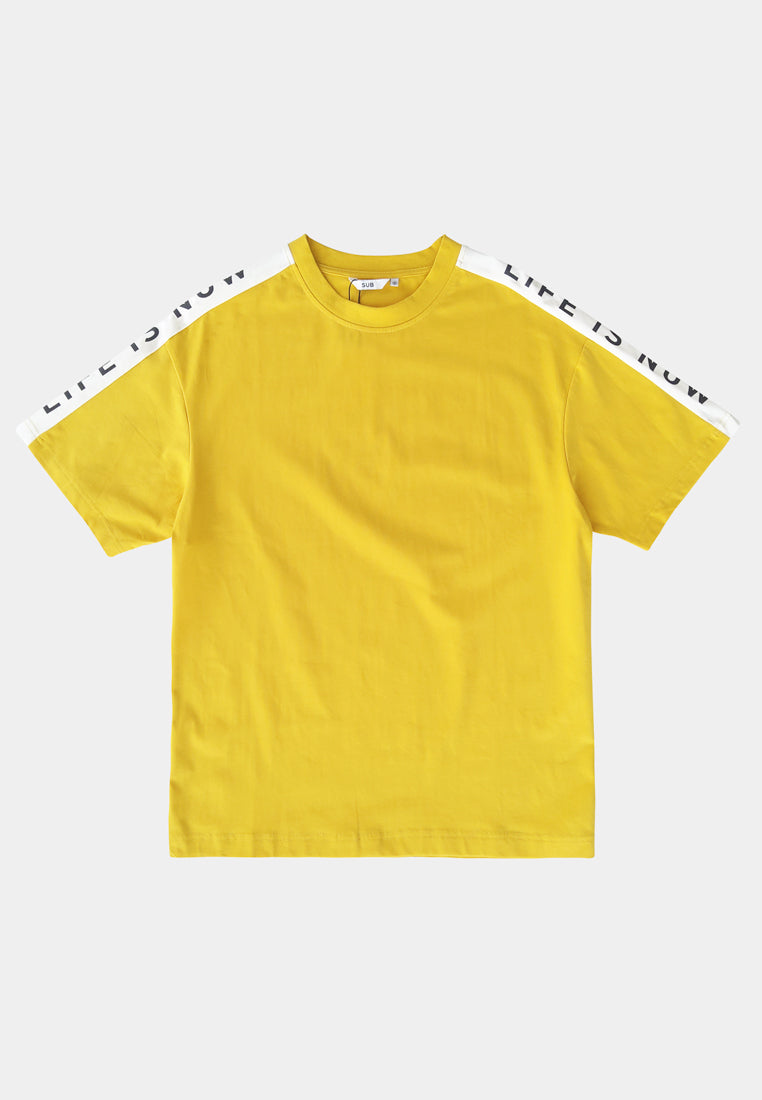 Men Short-Sleeve Fashion Tee - Yellow - S2M253