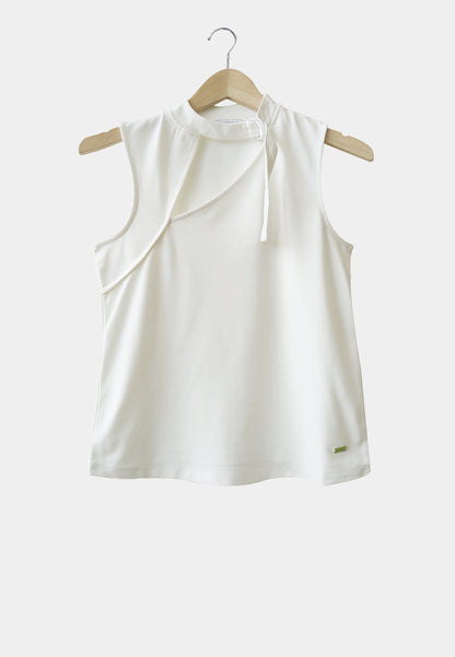 Women Sleeveless Blouse - White - H1W198