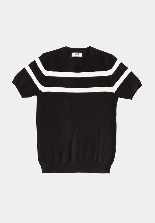 Men Short-Sleeve Knit Top - Black - H1M212