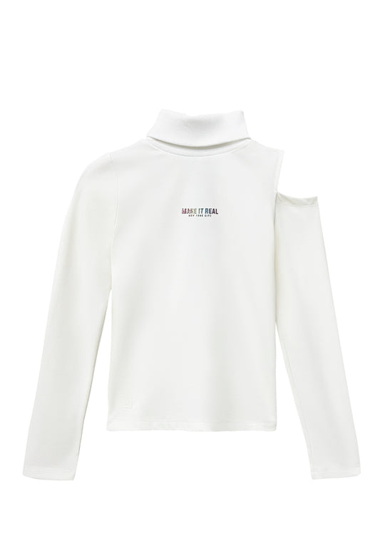 Women Long-Sleeve Fashion Tee - White - H2W560