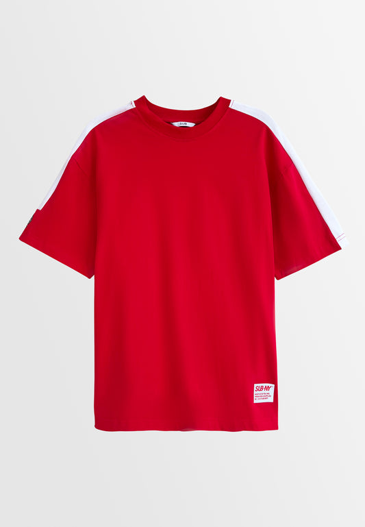 Men Short-Sleeve Fashion Tee - Red - H2M466