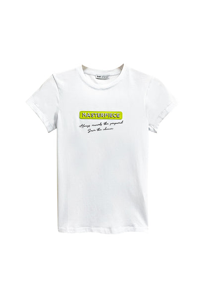 Women Short-Sleeve Graphic Tee - White - M3W678