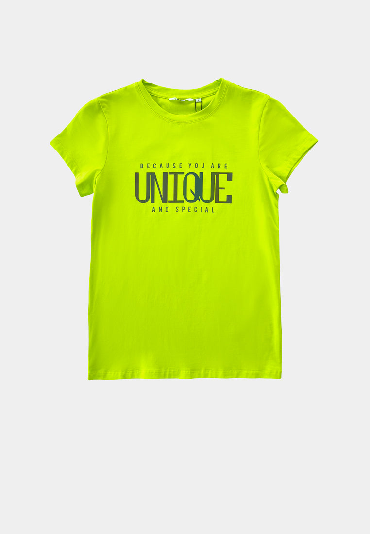 Women Short-Sleeve Graphic Tee - Light Green - F2W405