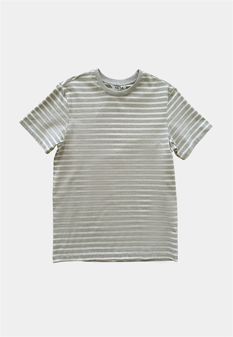 Men Short-Sleeve Striped Graphic Tee - Grey - H1M100