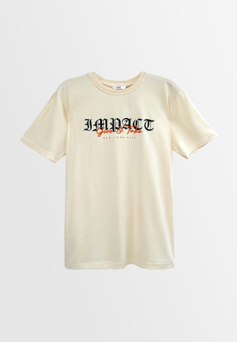 Men Short-Sleeve Graphic Tee - Beige - H2M446