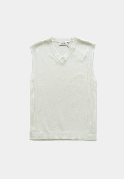 Men V-Neck Sweater Vest - White - H1M224