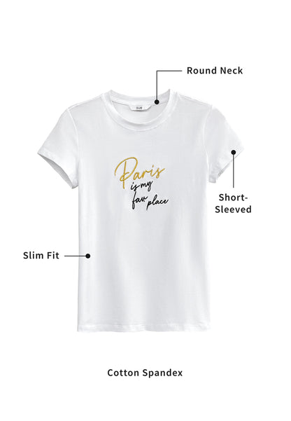 Women Short-Sleeve Graphic Tee - White - H2W571