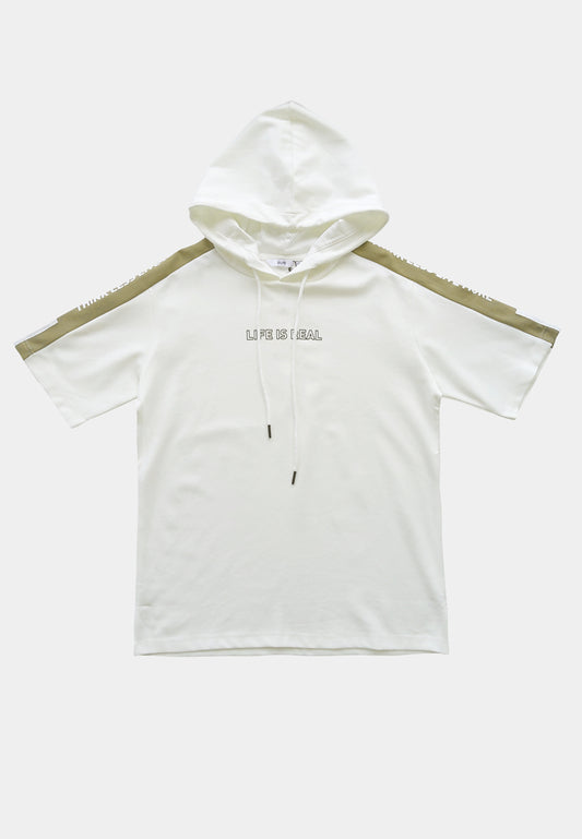 Men Short-Sleeve Sweatshirt Hoodie - White - S2M256