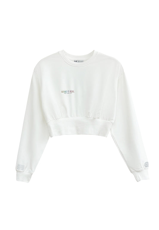 Women Long-Sleeve Sweatshirt - White - H2W574