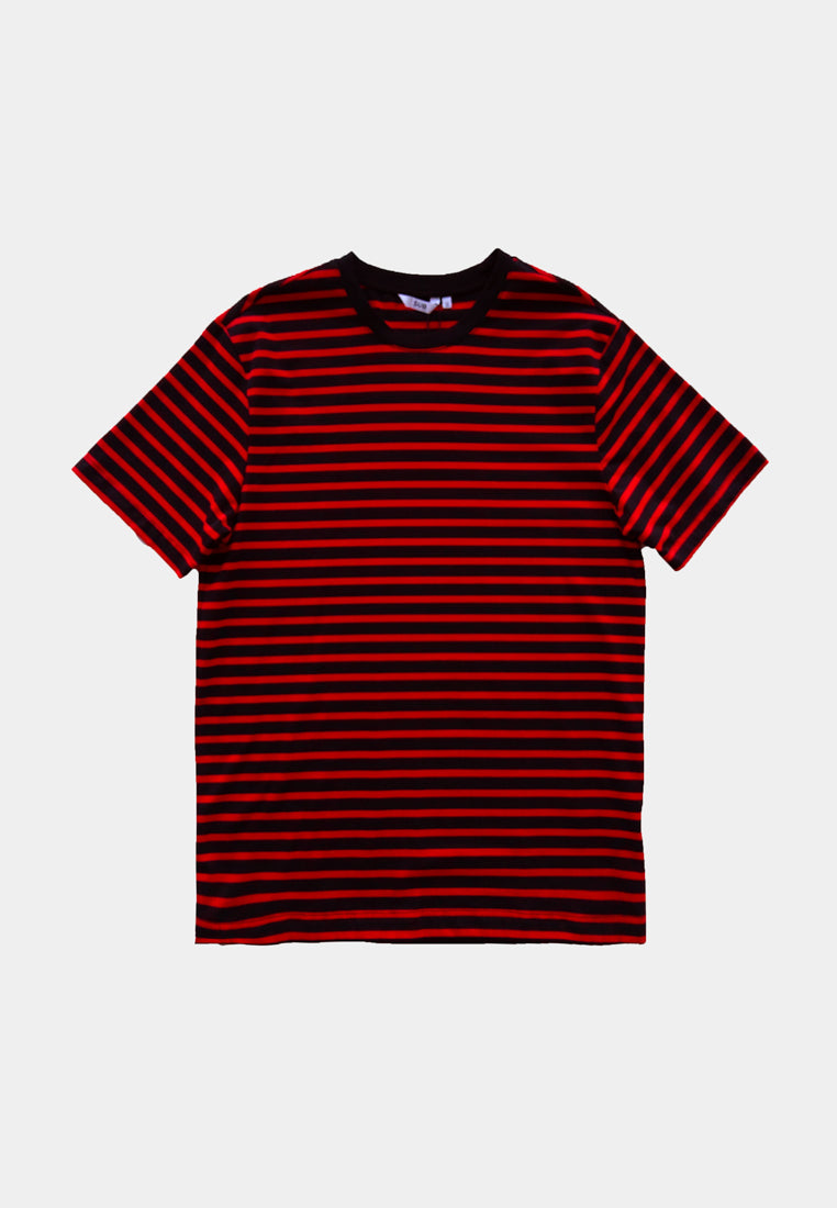 Men Short-Sleeve Striped Graphic Tee - Black - H1M101