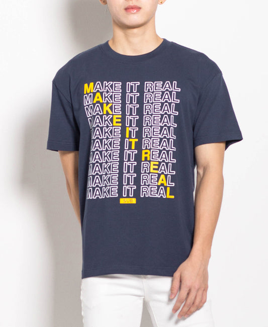 Men Oversized Fashion Tee - Navy - H0M542