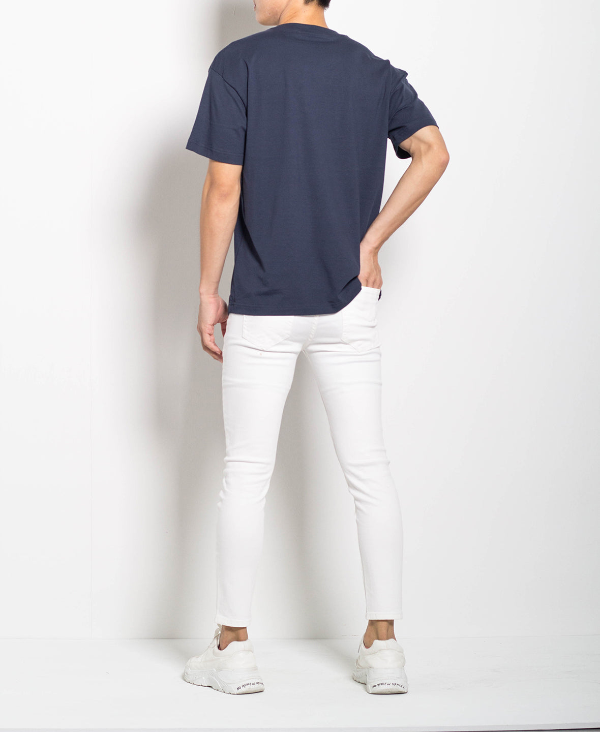 Men Oversized Fashion Tee - Navy - H0M542