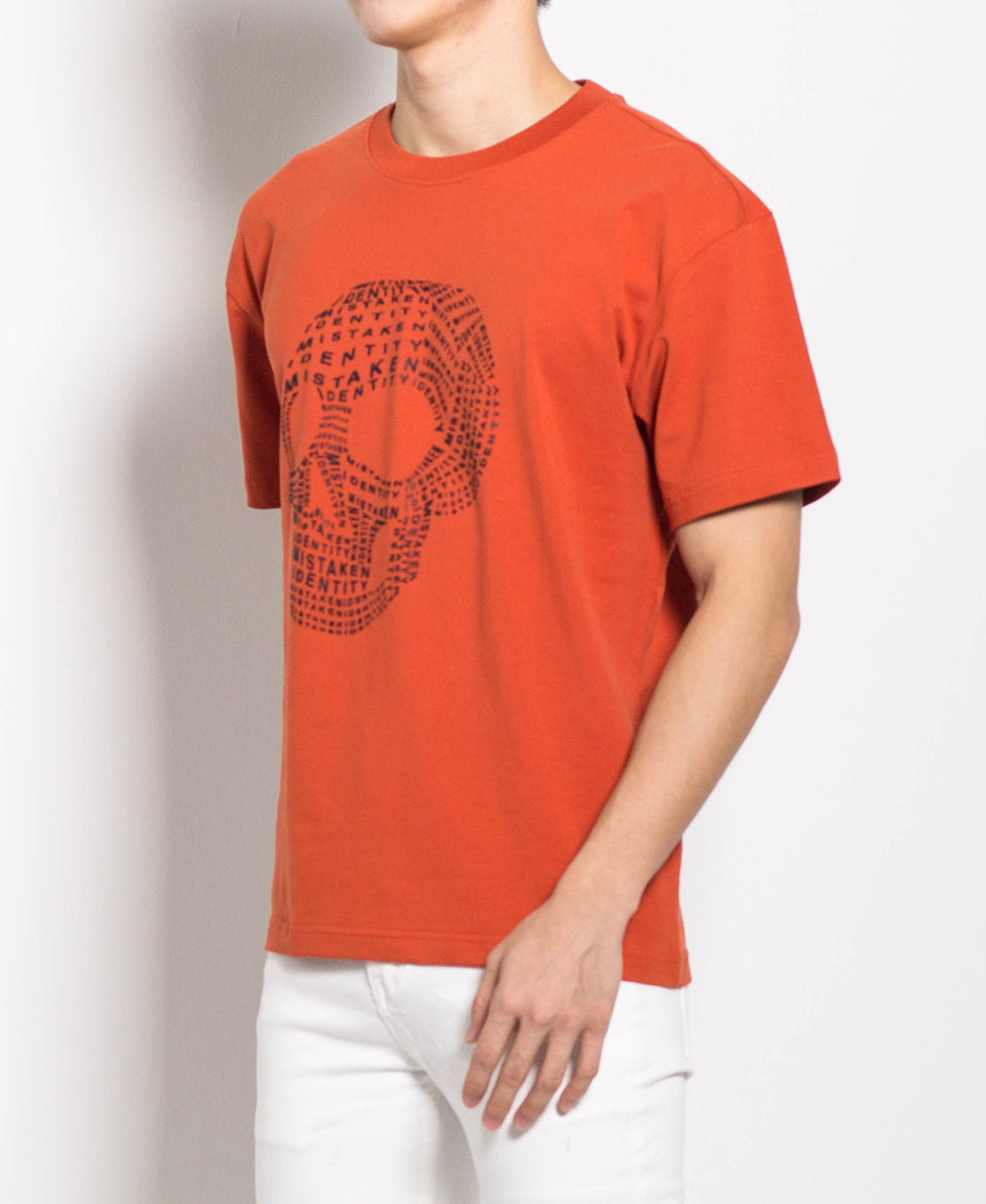 Men Oversized Fashion Tee - Orange - H0M543