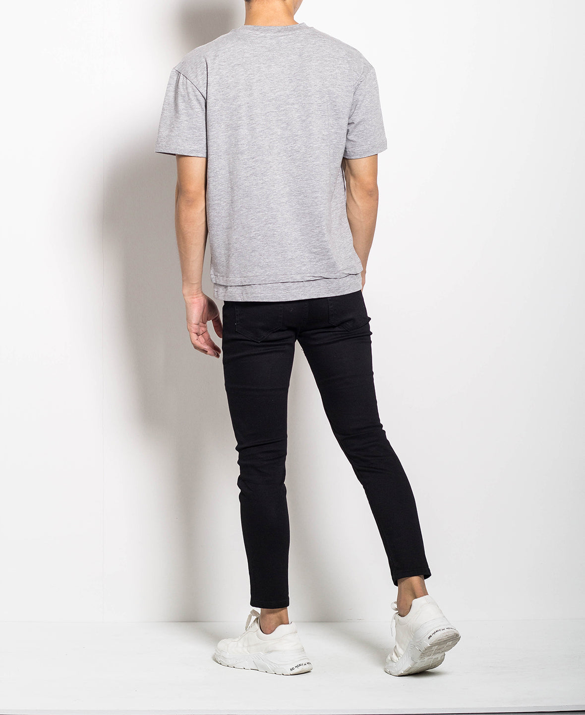 Men Oversized Fashion Tee - Grey - H0M552