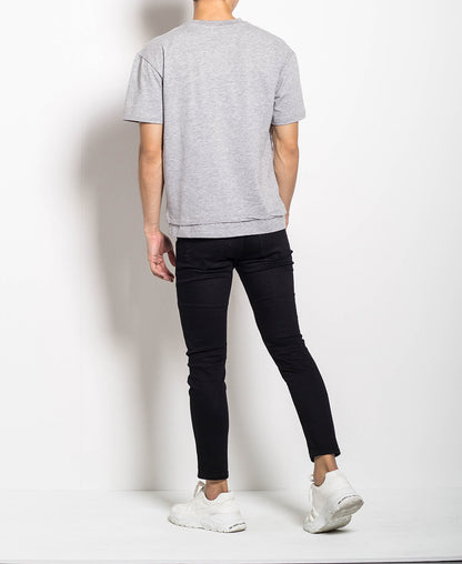 Men Oversized Fashion Tee - Grey - H0M552