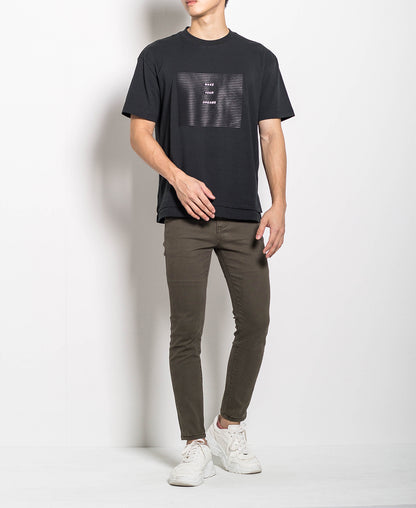 Men Oversized Fashion Tee - Black - H0M554