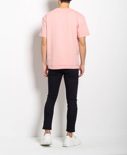 Men Oversized Fashion Tee - Pink - H0M555