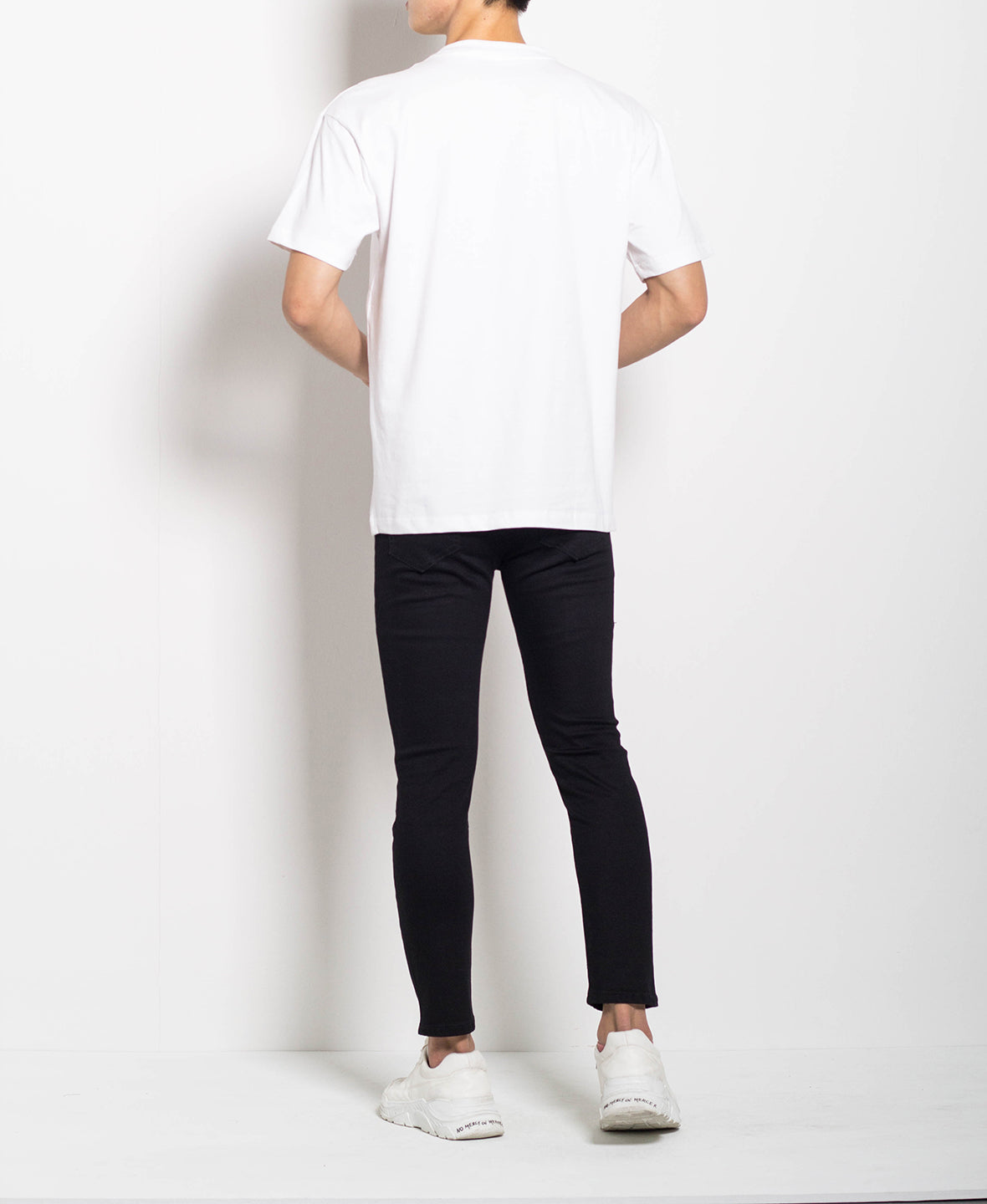 Men Oversized Plain Tee - White - H0M556