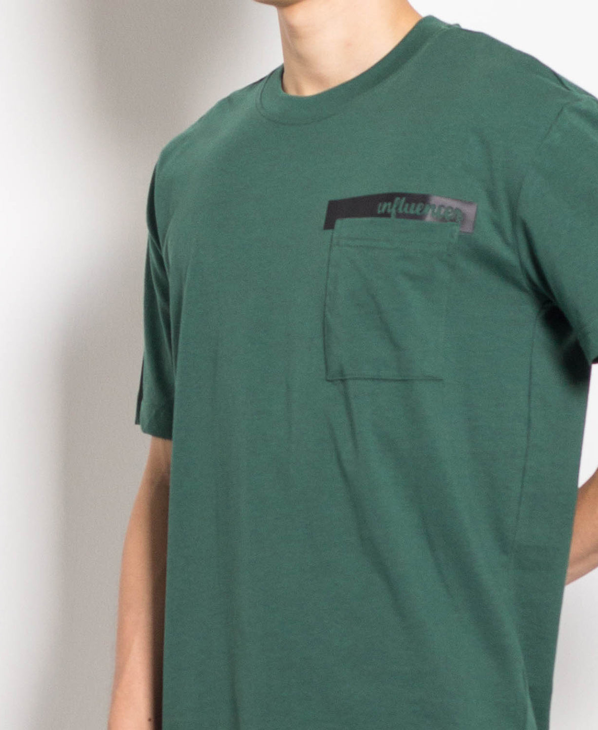 Men Oversized Fashion Tee With Pocket - Green - H0M558