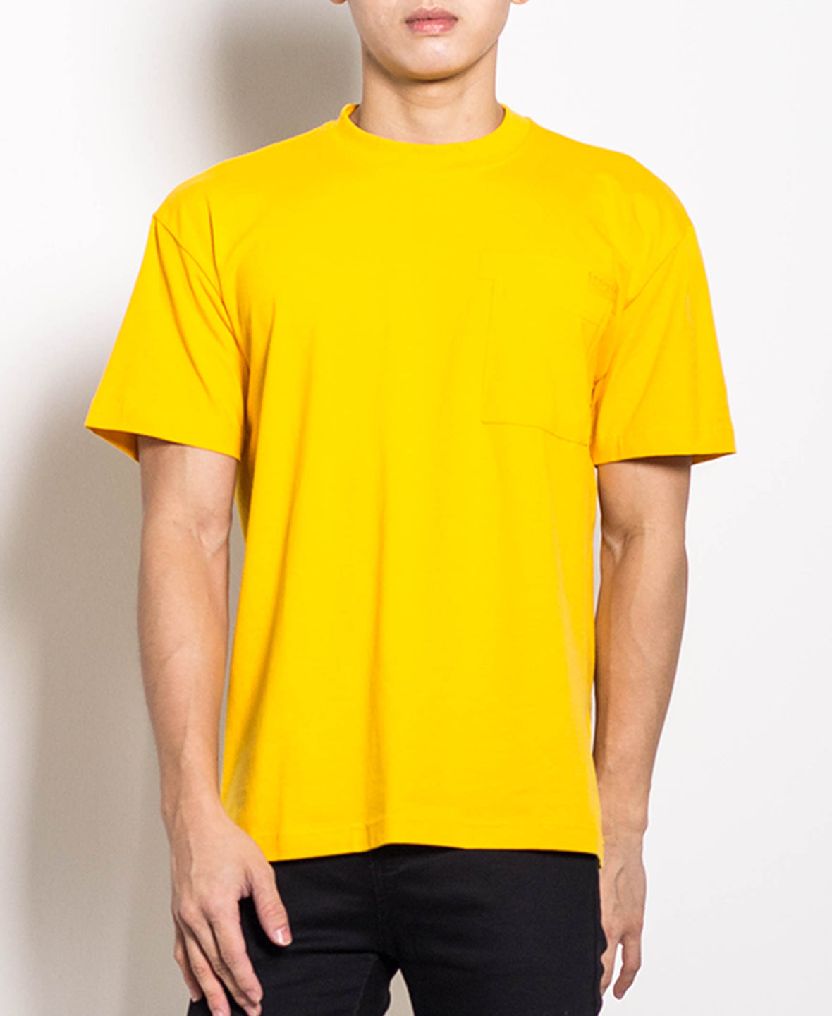 Men Oversized Plain Tee - Yellow - H0M559