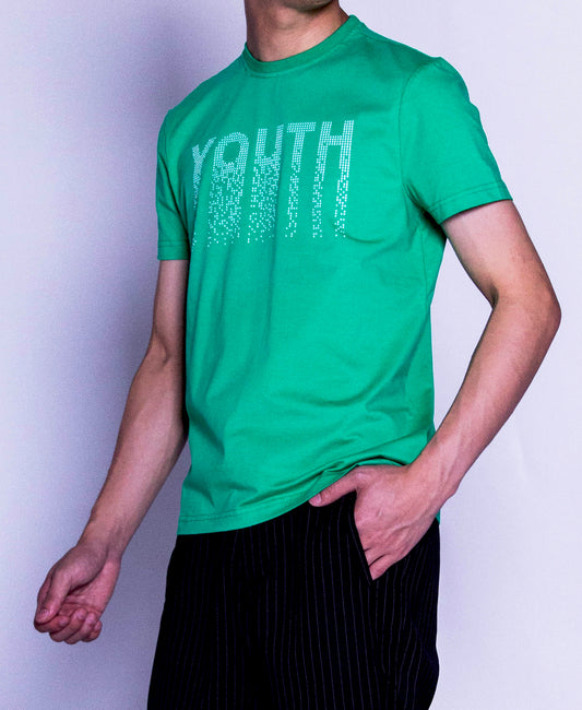 Men Short Sleeve Graphic Tee - Green - F9M055