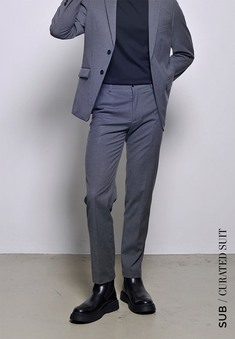 Men Slim Fit Suit Trousers - Dark Grey - H2M695