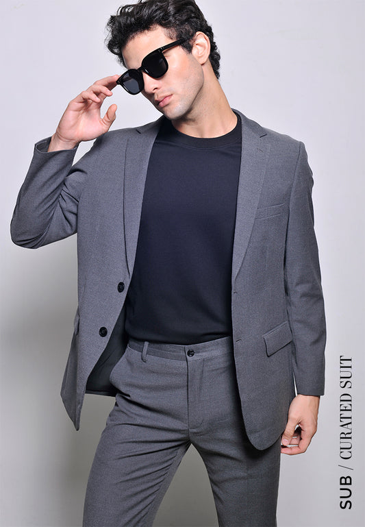 Men Suit Blazer - Dark Grey - H2M693