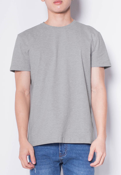 Men Short-Sleeve Basic Round Tee - GREY - H0M534