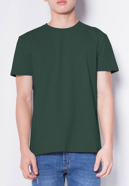 Men Short-Sleeve Basic Round Tee - GREEN - H0M537