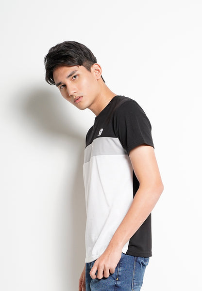 Men Color Block Short-Sleeve T-Shirt - Black - H0M722