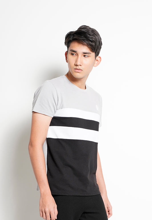 Men Color Block Short-Sleeve T-Shirt - Grey - H0M720