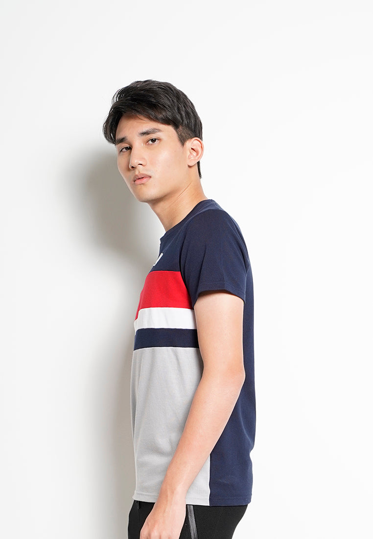 Men Color Block Short-Sleeve T-Shirt - Navy - H0M721