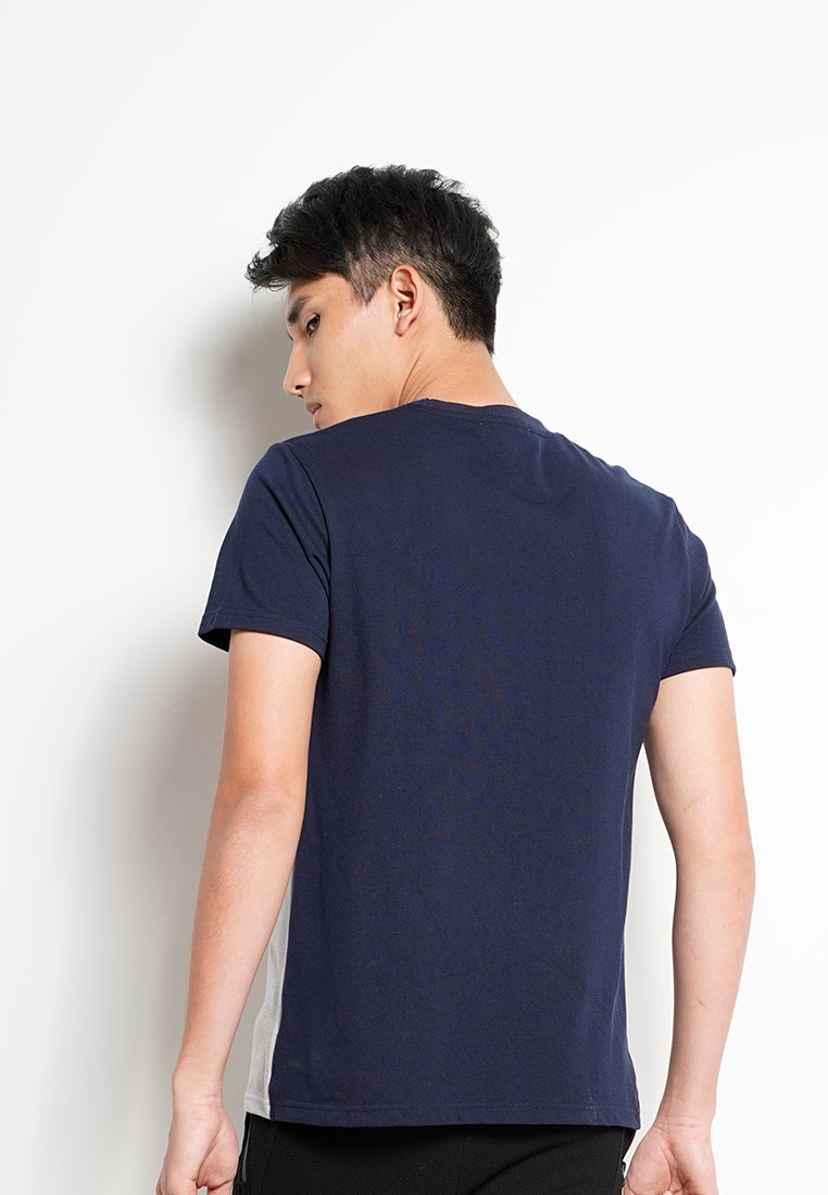 Men Color Block Short-Sleeve T-Shirt - Navy - H0M721