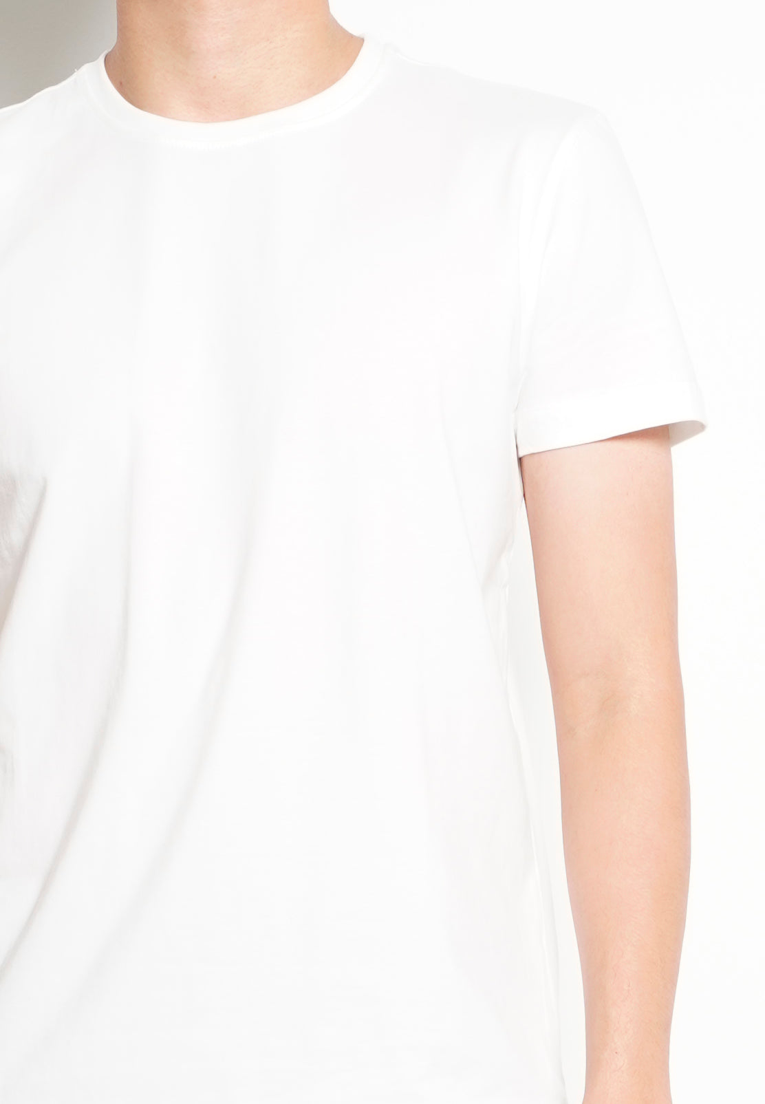 Men Short-Sleeve Basic Round Tee - White - H0M747