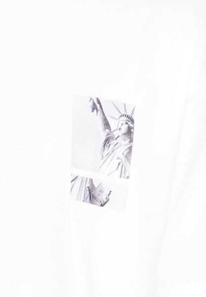 Men Oversized Short-Sleeve Graphic Tee - White - H0M732