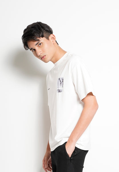 Men Oversized Short-Sleeve Graphic Tee - White - H0M732