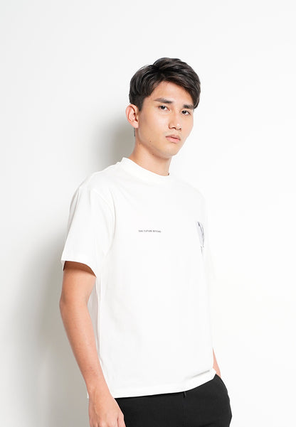 Men Oversized Short-Sleeve Graphic Tee - White - H0M732