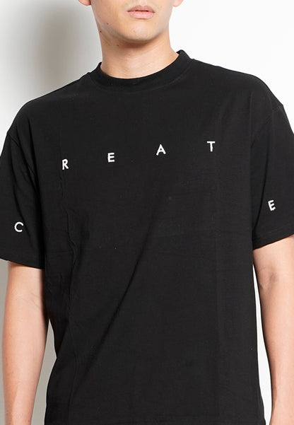 Men Oversized Short-Sleeve Fashion Tee - Black - H0M735