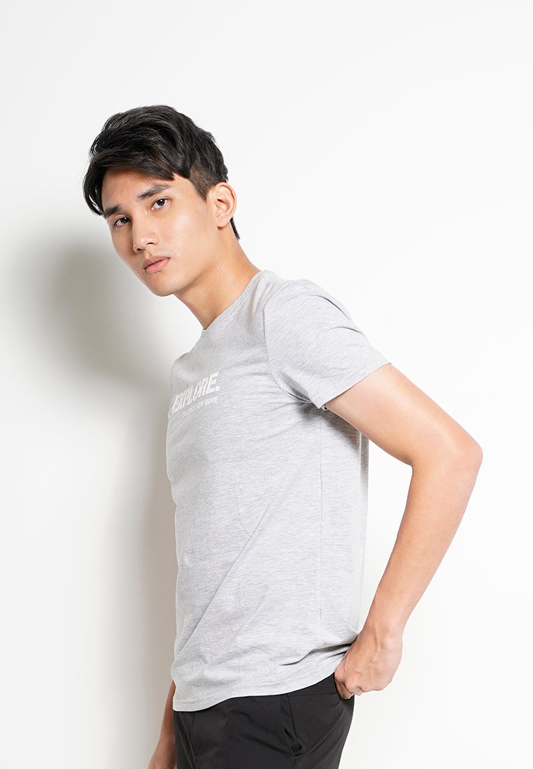 Men Short-Sleeve Graphic Tee - Grey - H0M716