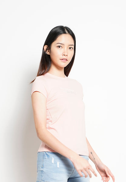 Women Short-Sleeve Graphic Tee - Pink - H0W909